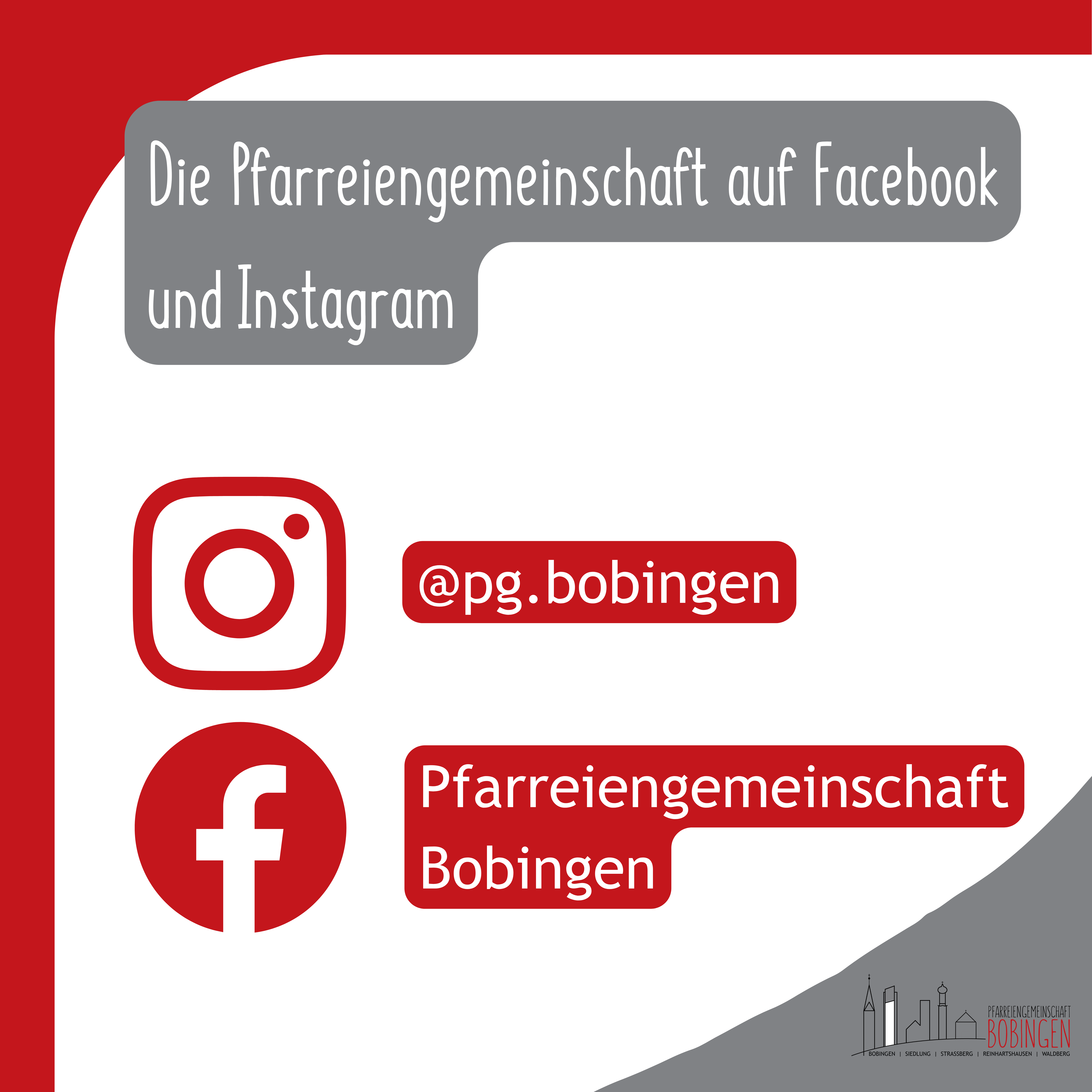 Die Pfarreiengemeinschaft auf Facebook und Instagram PG Bobingen